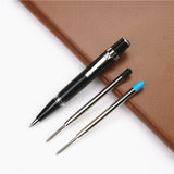 Luxury Mini full metal short ballpoint pen give 2 refills 0.7mm balck and blue ink heavy portable notebook Roller pens