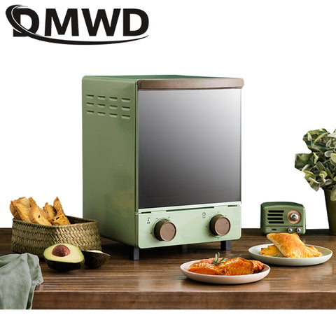 DMWD Mini Electric Convection Oven Vertical Bakery Toaster Timer 12L Biscuits Cookie Cake Pizza Bread Breakfast Baking Machine