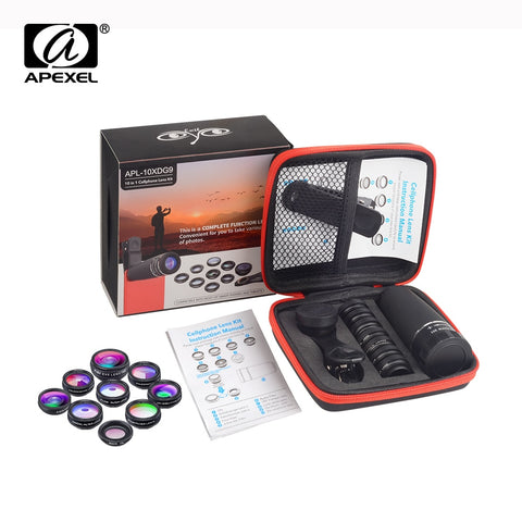 APEXEL 1 Set Lens 10 in 1 phone Camera Lens Kit