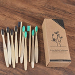 New design mixed color bamboo toothbrush Eco Friendly wooden Tooth Brush Soft bristle Tip Charcoal adults oral care toothbrush