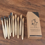 New design mixed color bamboo toothbrush Eco Friendly wooden Tooth Brush Soft bristle Tip Charcoal adults oral care toothbrush