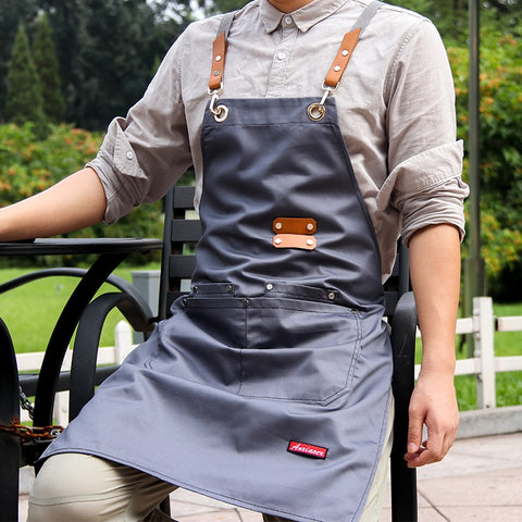 Apron custom logo fashion female kitchen coffee barbecue manicure milk tea shop canvas waiter work clothes printing