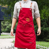 Apron custom logo fashion female kitchen coffee barbecue manicure milk tea shop canvas waiter work clothes printing