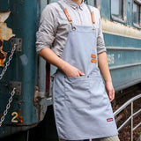 Apron custom logo fashion female kitchen coffee barbecue manicure milk tea shop canvas waiter work clothes printing