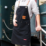 Apron custom logo fashion female kitchen coffee barbecue manicure milk tea shop canvas waiter work clothes printing