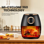 MIUI Smart Air Fryer without Oil Home Cooking MI-CYCLONE 2L Deep Fryer Cold Rolled Metal Disposable Molding Rock Solid Classical