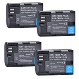 2650mAh 4PCS LP-E6 lp-e6n battery for Canon EOS 5D Mark IV 5D2 5DS R Mark II III 3 6D 60D 60Da 7D 7DII+Charger+LPE6 battery case