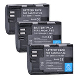 2650mAh 4PCS LP-E6 lp-e6n battery for Canon EOS 5D Mark IV 5D2 5DS R Mark II III 3 6D 60D 60Da 7D 7DII+Charger+LPE6 battery case