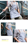 Apron custom logo fashion female kitchen coffee barbecue manicure milk tea shop canvas waiter work clothes printing